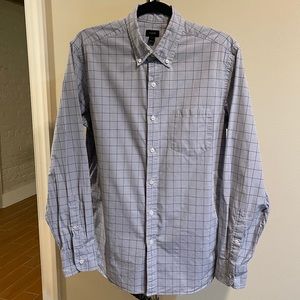MEN’S J.Crew Blue Checkered Button Down Shirt